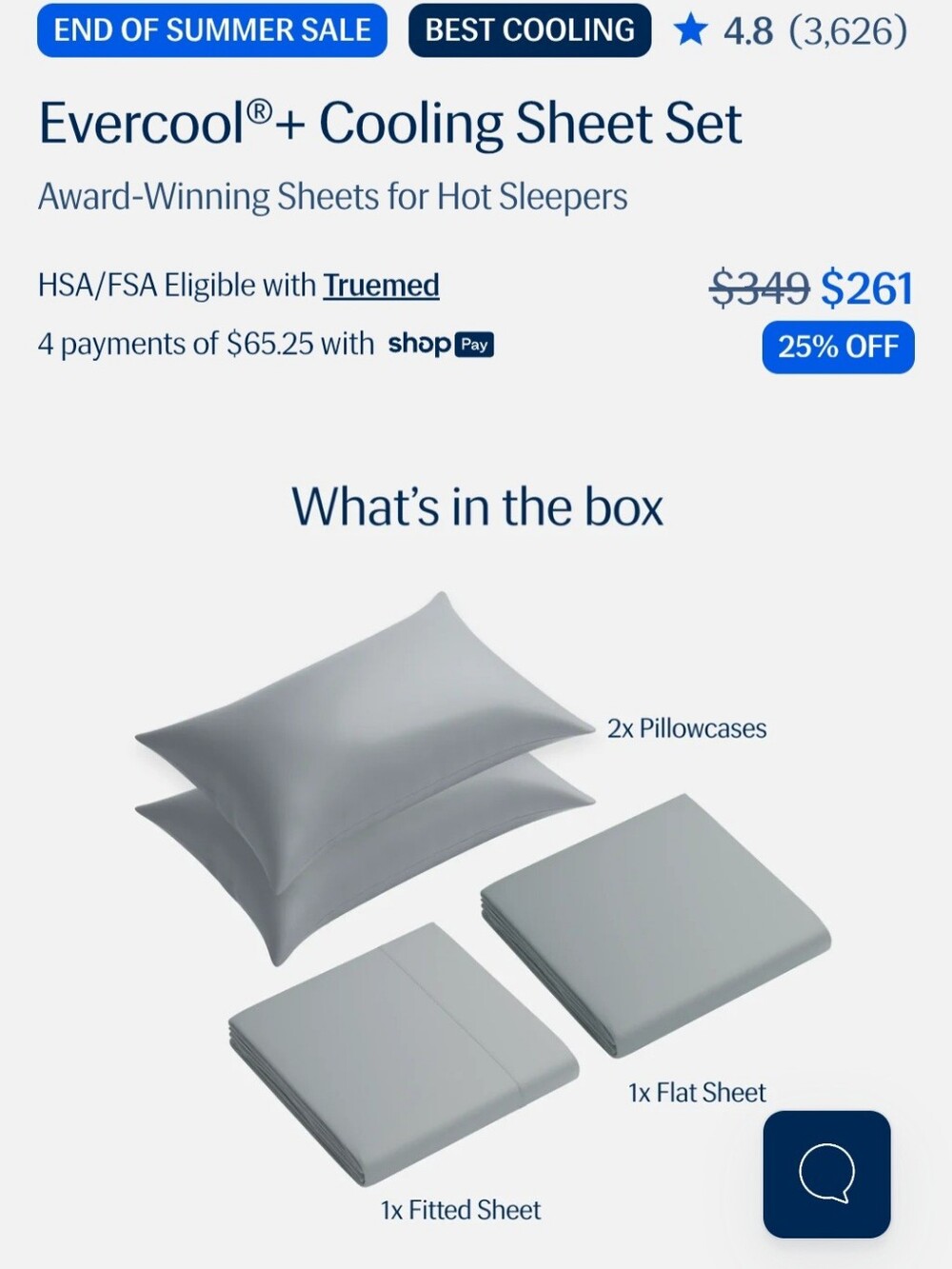 Evercool Cali King COMPLETE Sheet Set - Cool Gray